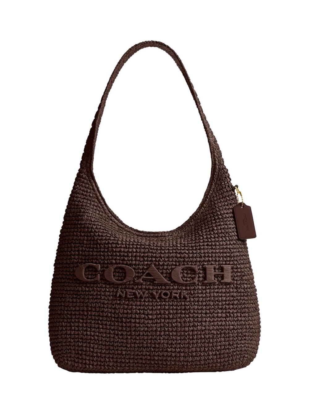 COACH Maple Brooklyn 34 Woven Straw Bag - New
